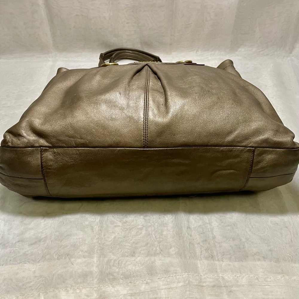 Coach Ashley Bronze Metallic Leather Carryall Handbag - Picture 5 of 15